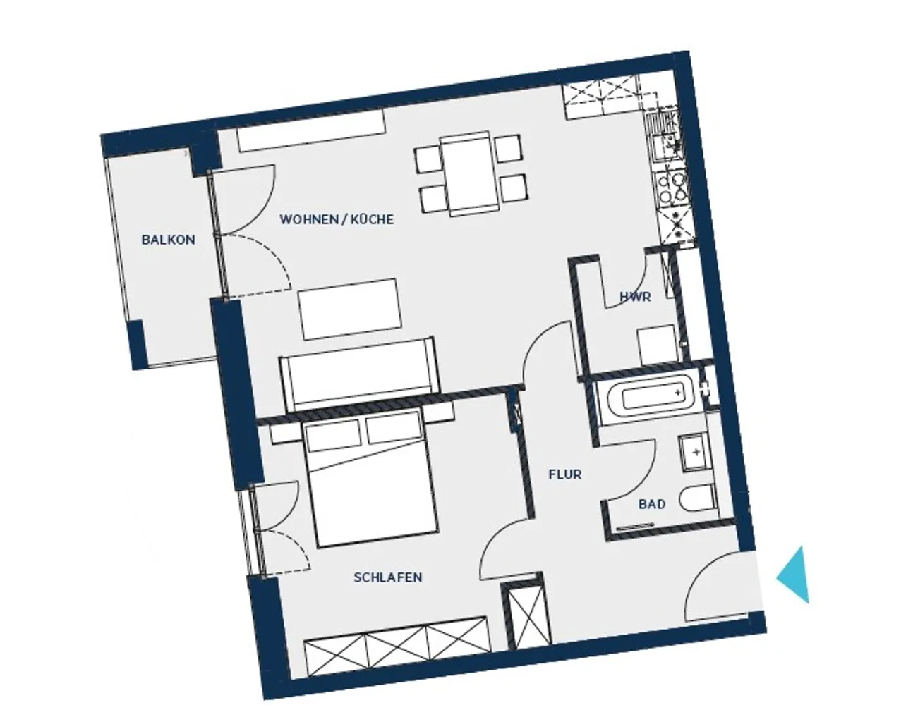 2 room apartment with 68 m² in Frankfurt am Main – Photo 9