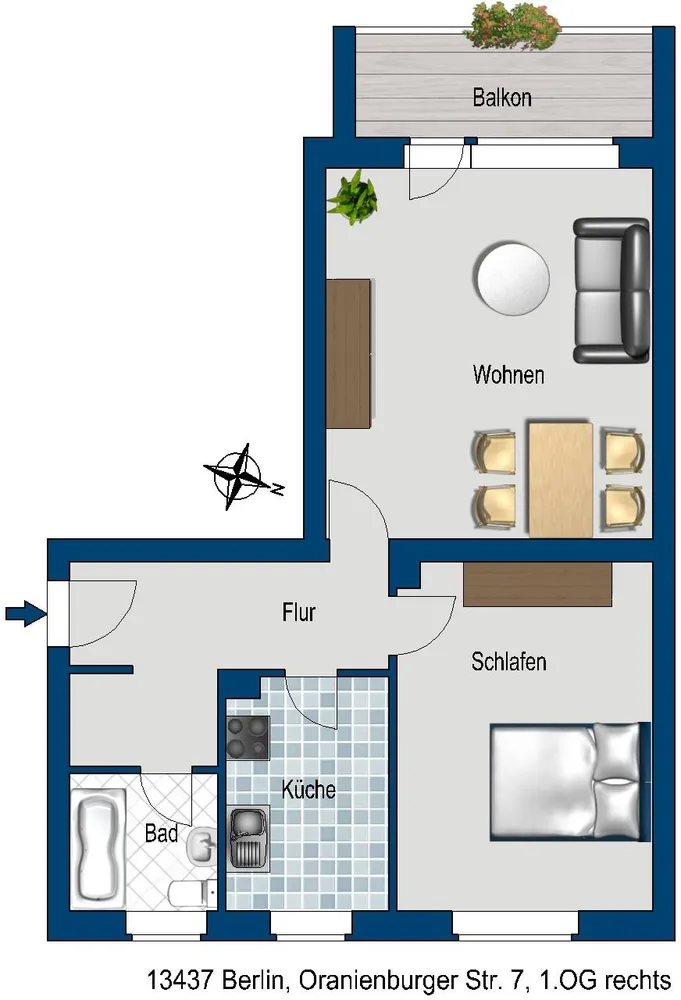 2 Zimmer Wohnung mit 59 m² in Berlin – Bild 2
