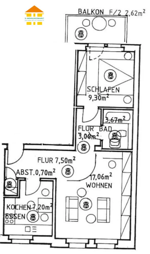 2 room apartment with 51 m² in Chemnitz – Photo 3