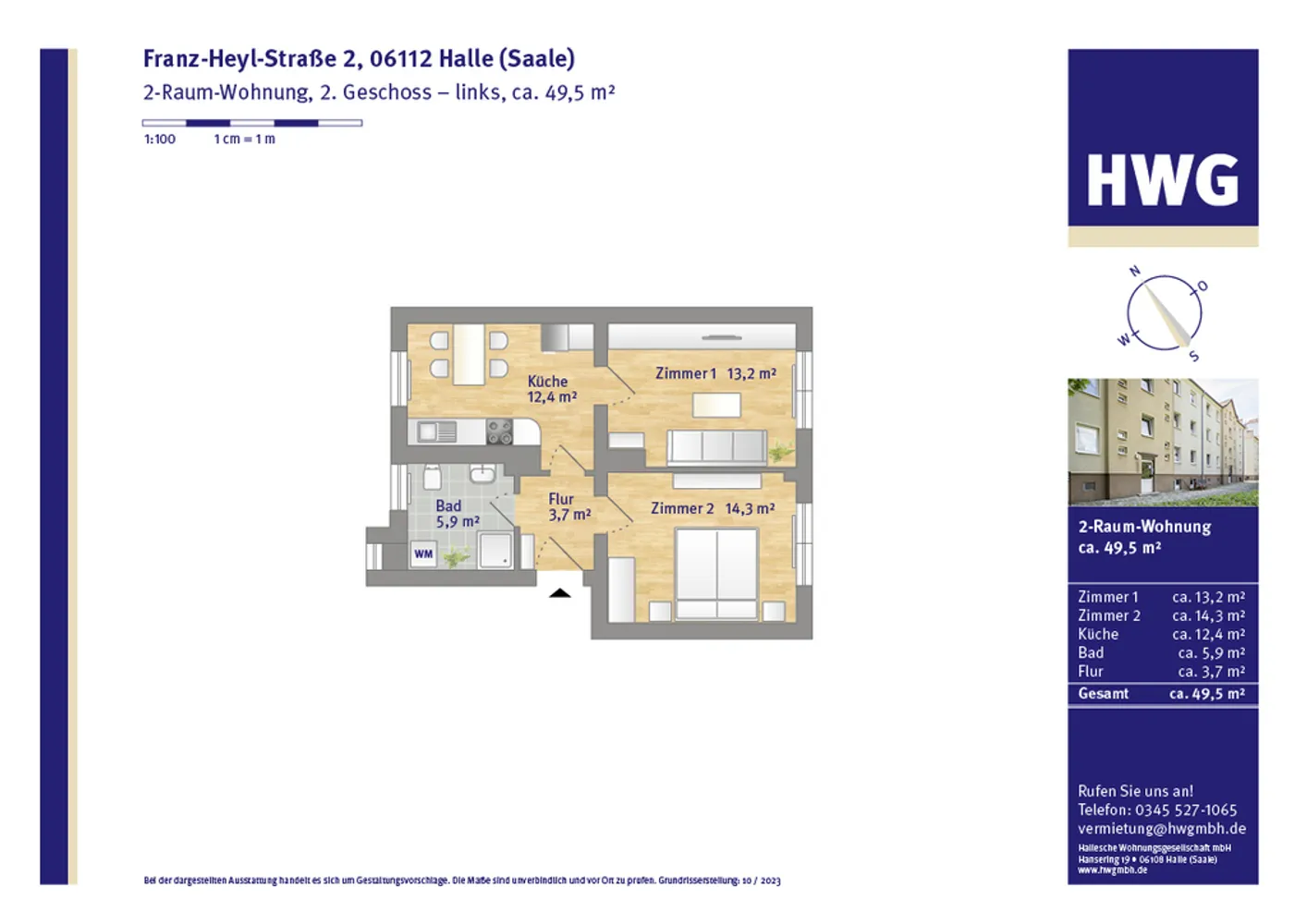 2 Zimmer Wohnung mit 49 m² in Halle (Saale) – Bild 5