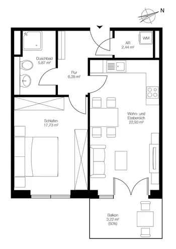 2 Zimmer Wohnung mit 59 m² in Hamburg – Bild 5