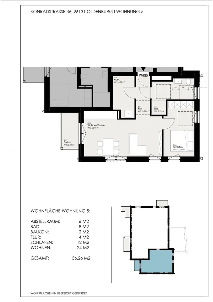 2 Zimmer Wohnung mit 56 m² in Oldenburg – Bild 7