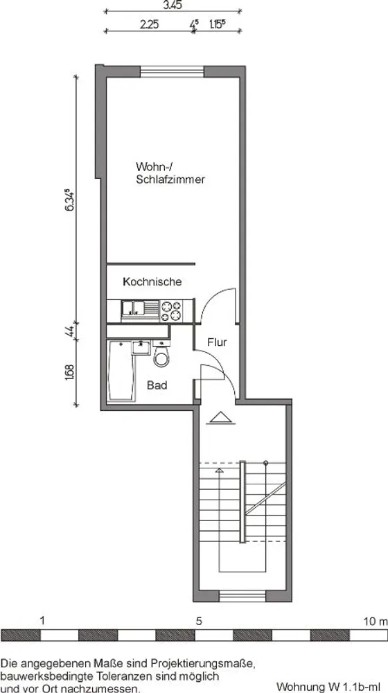 1 Zimmer Wohnung mit 27 m² in Rostock – Bild 1