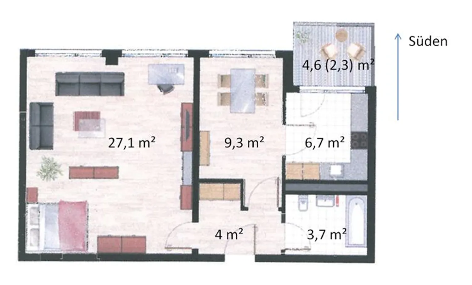 2 Zimmer Wohnung mit 53 m² in München – Bild 1