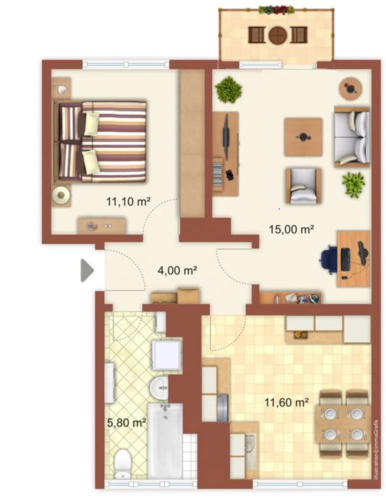 2 Zimmer Wohnung mit 50 m² in Halle (Saale) – Bild 2
