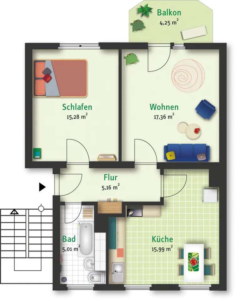 3 Zimmer Wohnung mit 59 m² in Merseburg – Bild 5