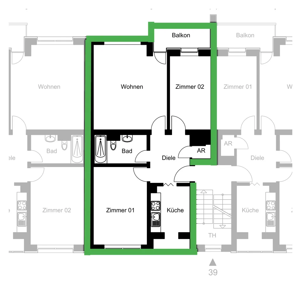 3 Zimmer Wohnung mit 68 m² in Nürnberg – Bild 5