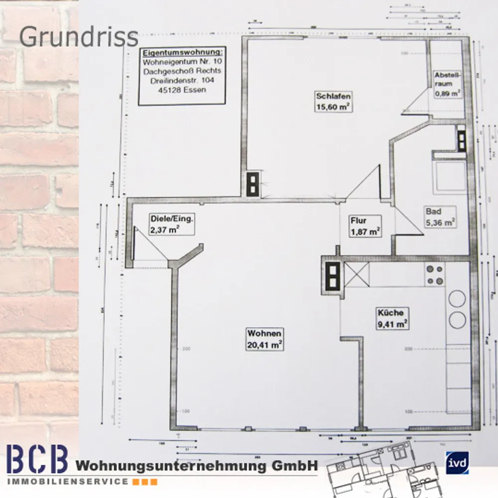 2 Zimmer Wohnung mit 56 m² in Essen – Bild 1