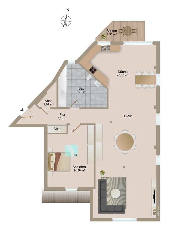 2 Zimmer Wohnung mit 80 m² in Magdeburg – Bild 5