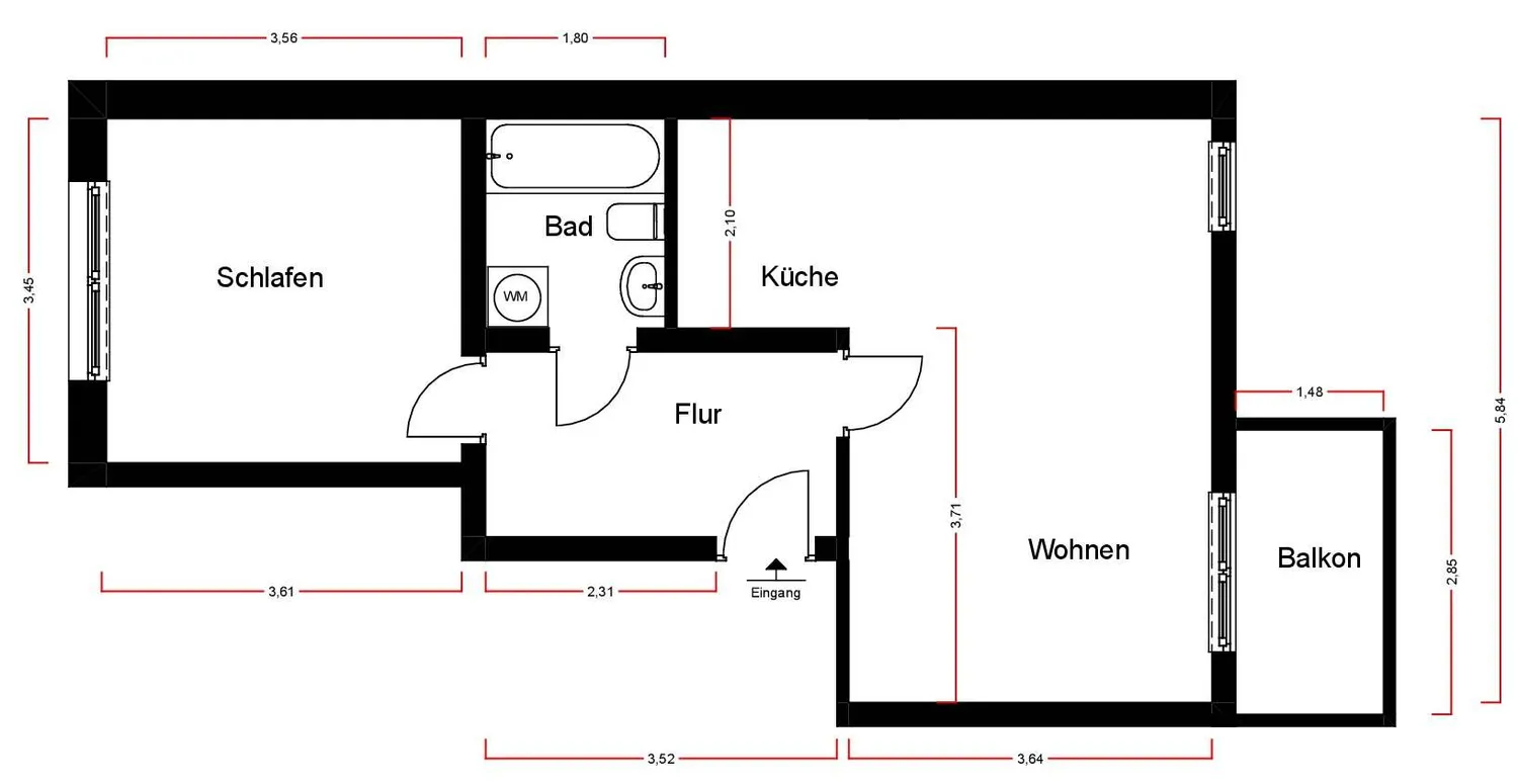 2 Zimmer Wohnung mit 50 m² in Halle (Saale) – Bild 10