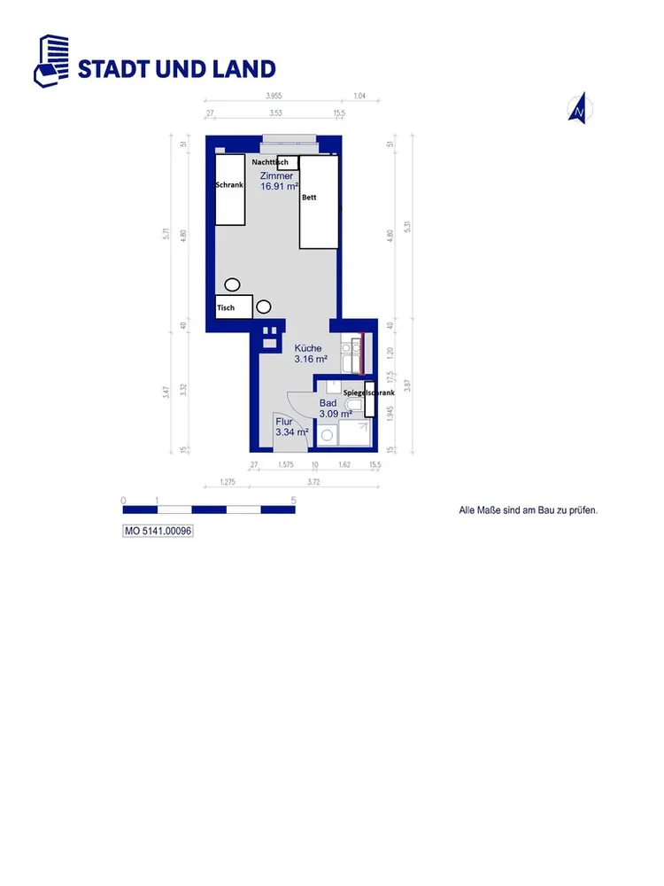 1 Zimmer Wohnung mit 26 m² in Berlin – Bild 2
