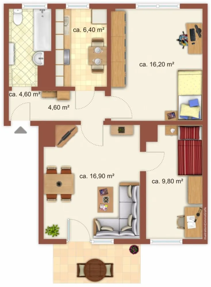 3 room apartment with 61 m² in Zeitz – Photo 1