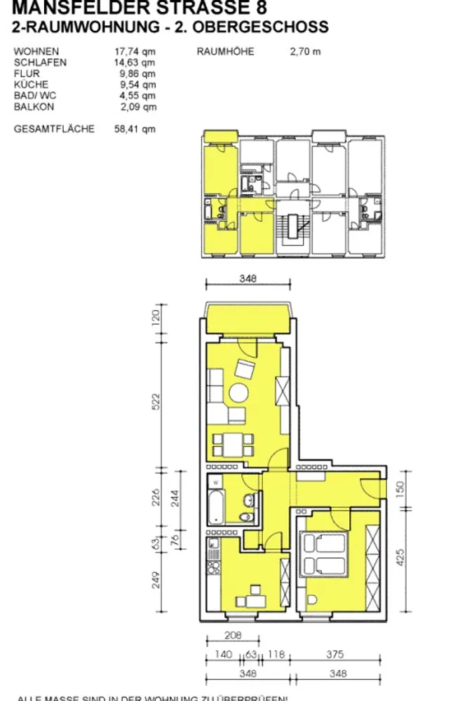 2 Zimmer Wohnung mit 58 m² in Dresden – Bild 2