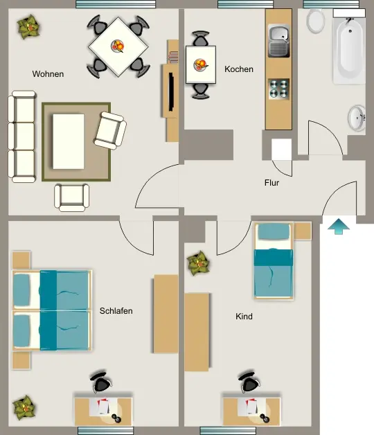 4 Zimmer Wohnung mit 51 m² in Gelsenkirchen – Bild 5