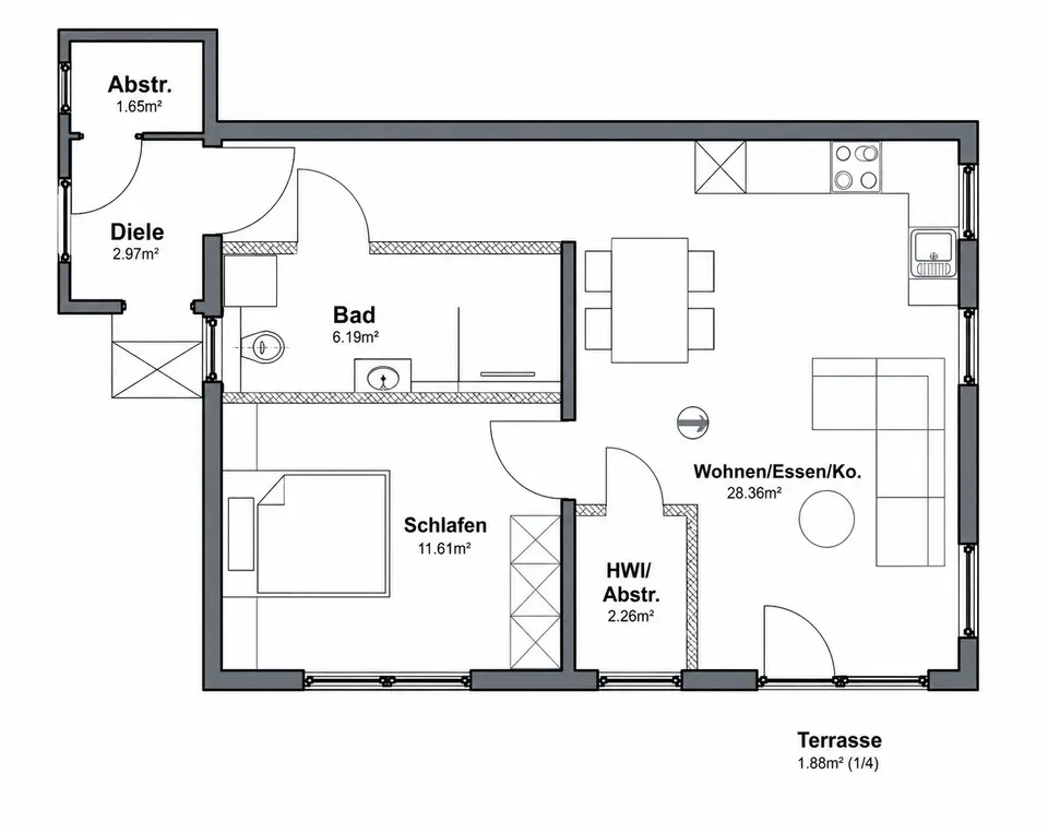 2 Zimmer Wohnung mit 55 m² in Bruchsal – Bild 4