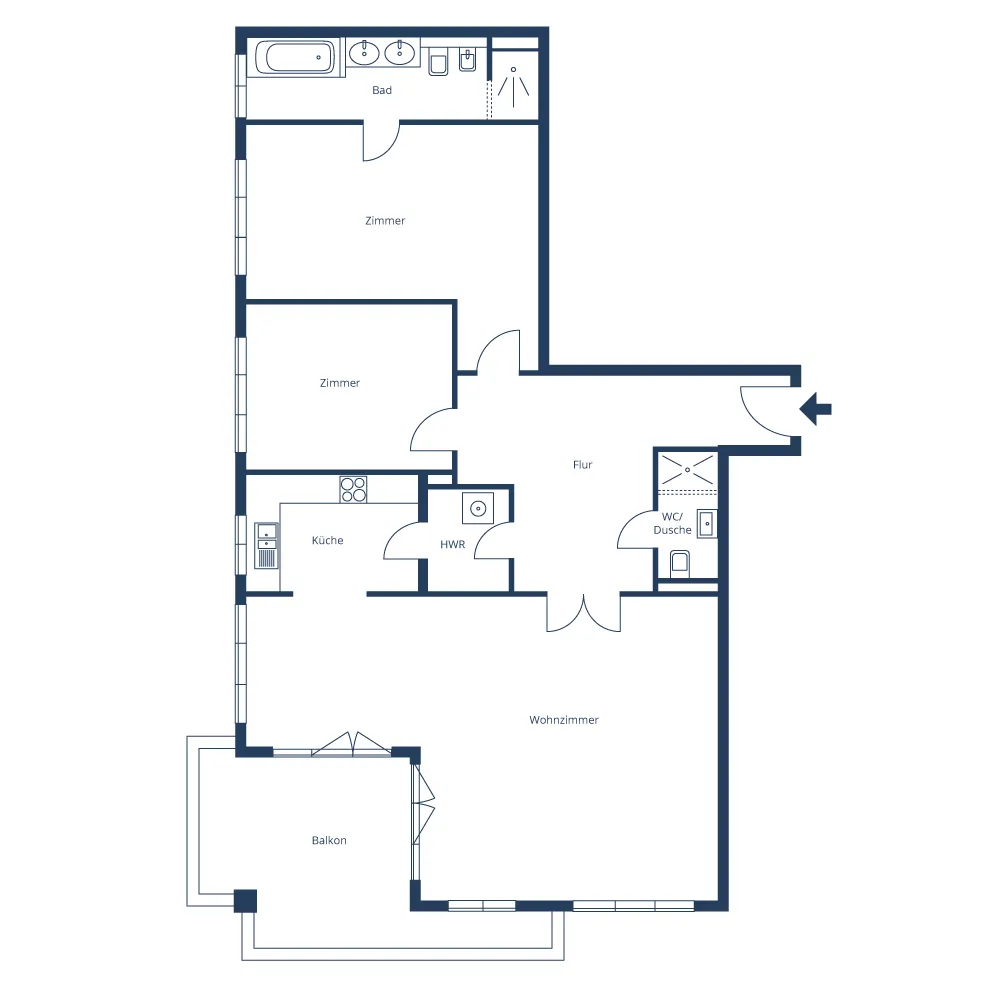 3 Zimmer Wohnung mit 136 m² in Berlin – Bild 2