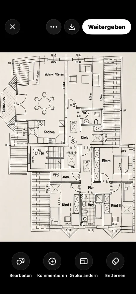 5 Zimmer Wohnung mit 119 m² in Hagen – Bild 2
