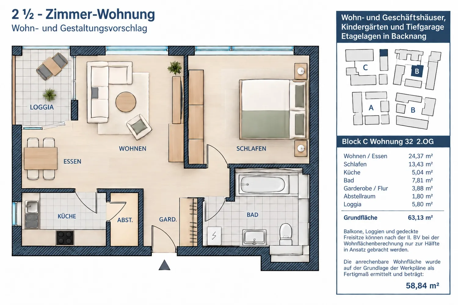 3 room apartment with 59 m² in Backnang – Photo 7
