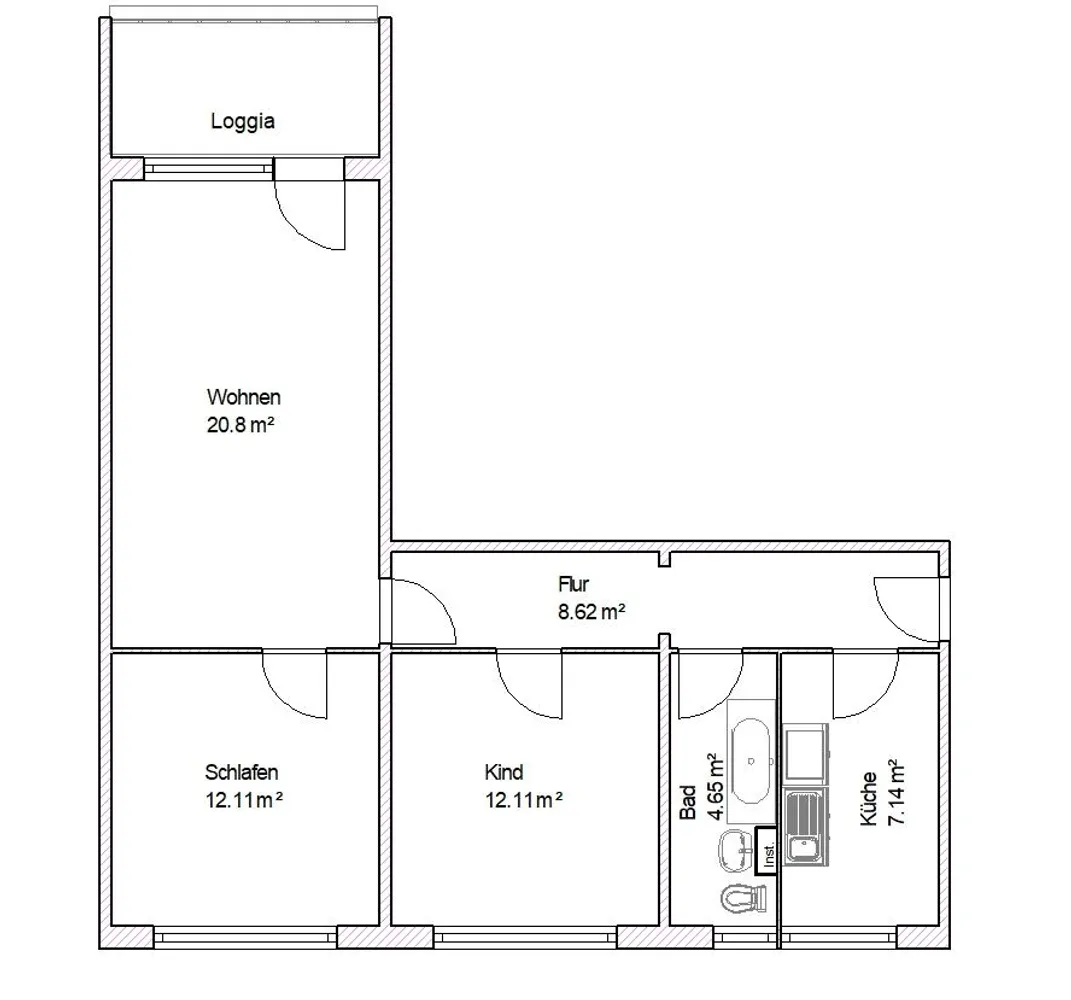 3 room apartment with 67 m² in Magdeburg – Photo 2