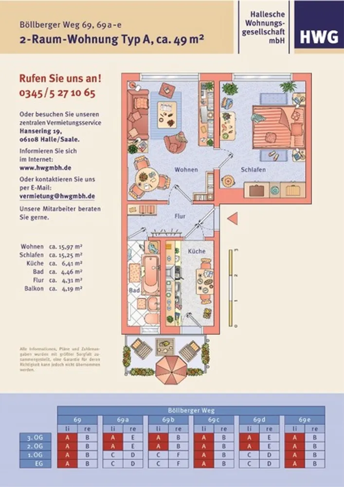 2 Zimmer Wohnung mit 50 m² in Halle (Saale) – Bild 3