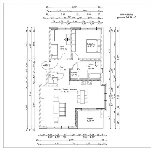 3 Zimmer Wohnung mit 95 m² in Essen – Bild 5