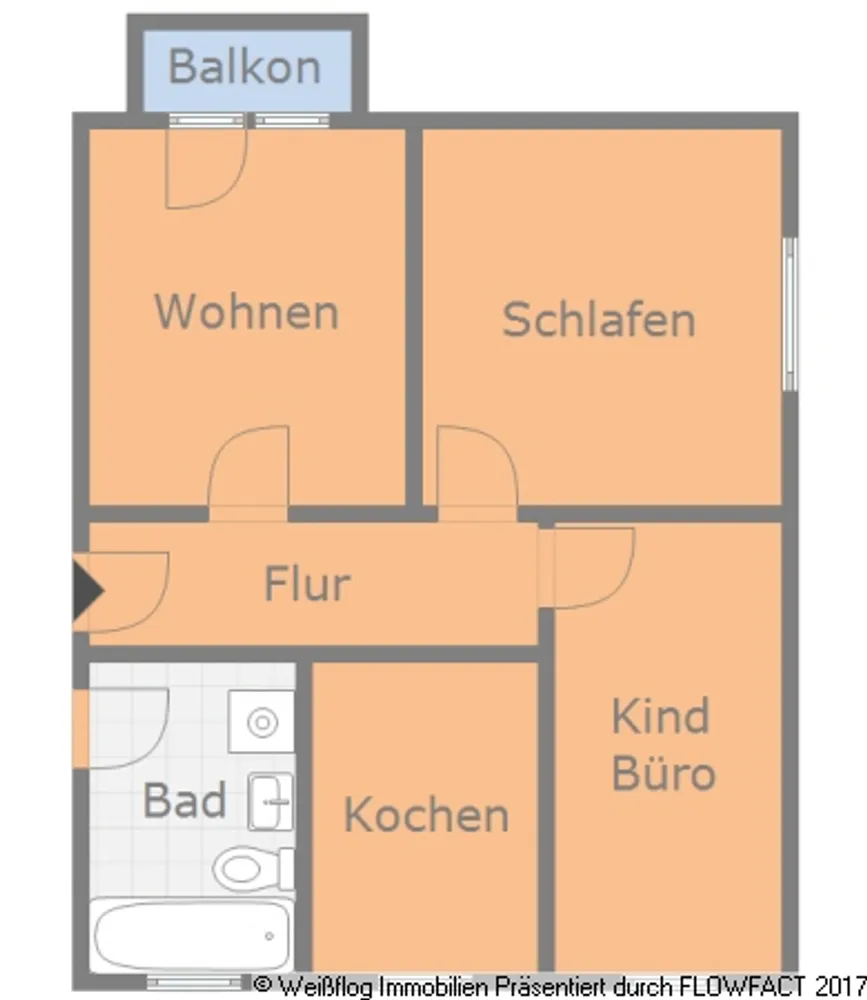 3 Zimmer Wohnung mit 61 m² in Riesa – Bild 2
