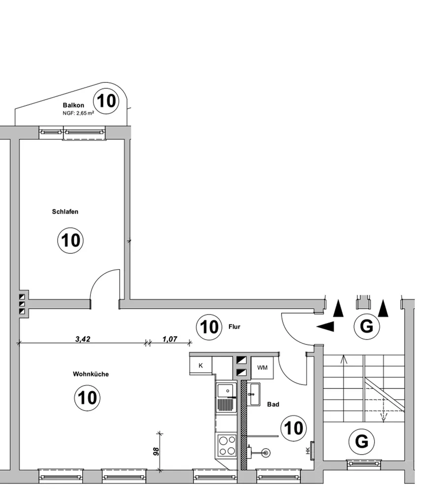 2 Zimmer Wohnung mit 48 m² in Hannover – Bild 8