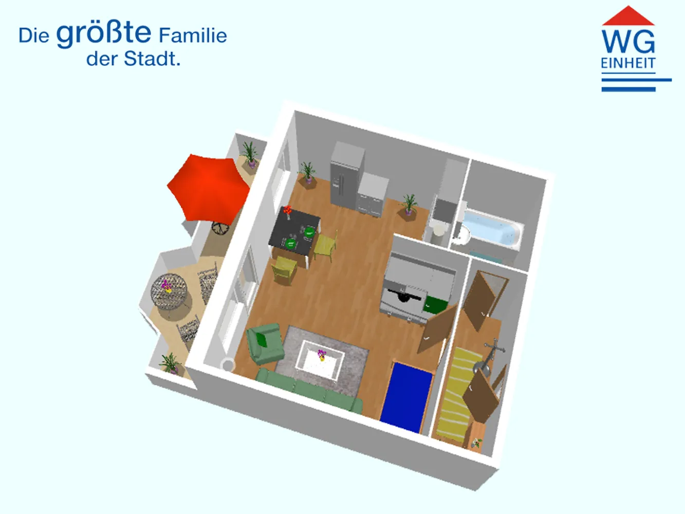 1 Zimmer Wohnung mit 36 m² in Chemnitz – Bild 2