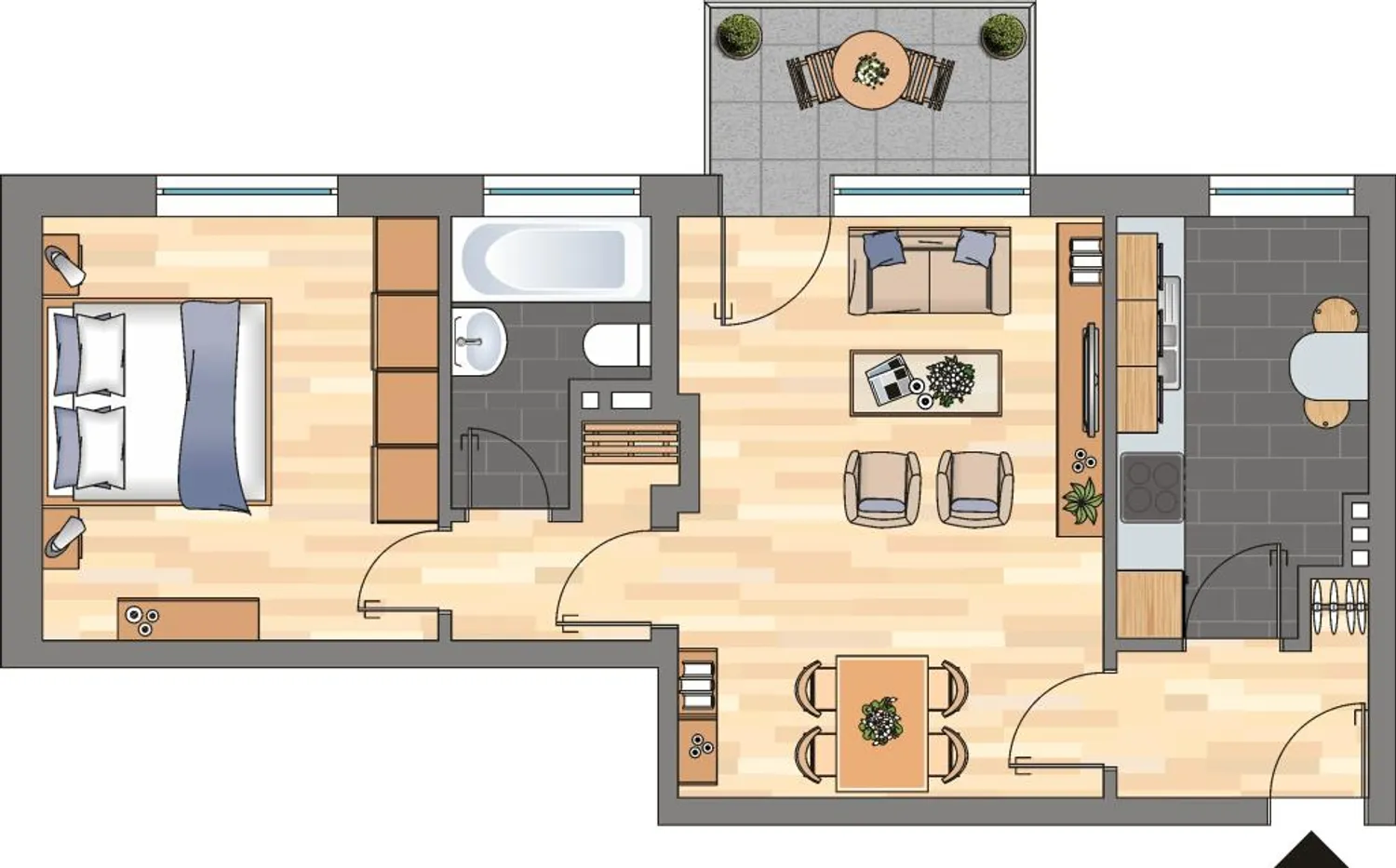 2 room apartment with 49 m² in Kiel – Photo 3