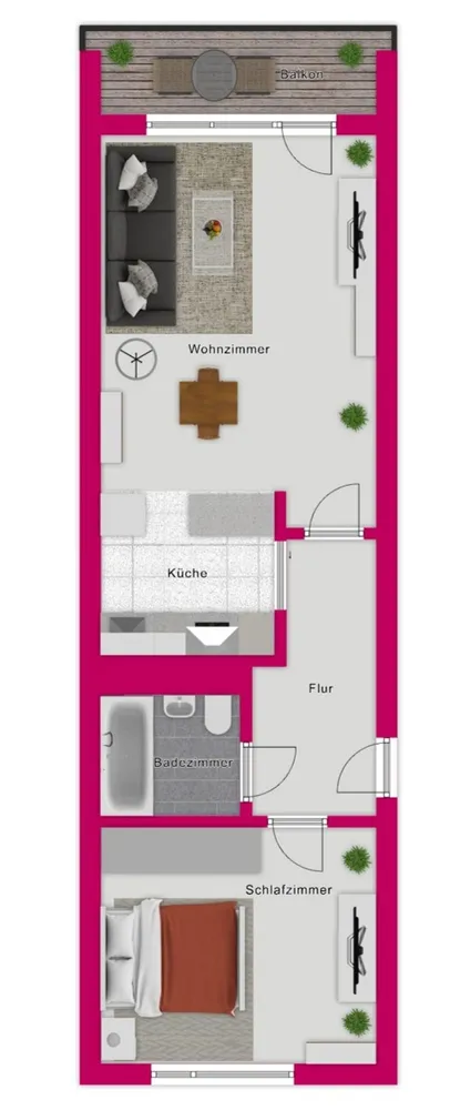 2 room apartment with 44 m² in Erfurt – Photo 2