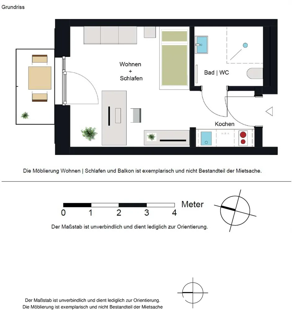 1 Zimmer Wohnung mit 25 m² in Bielefeld – Bild 2