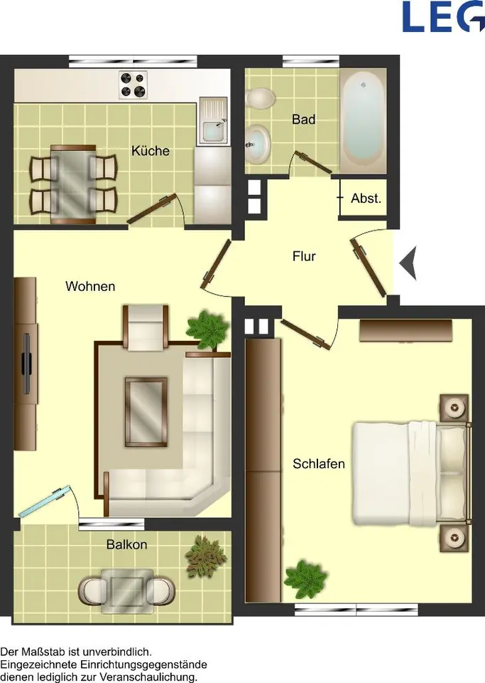 2 Zimmer Wohnung mit 46 m² in Duisburg – Bild 3