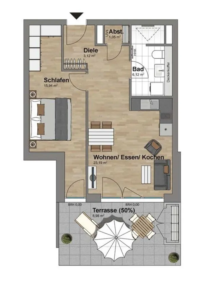 2 Zimmer Wohnung mit 58 m² in Frankfurt am Main – Bild 3