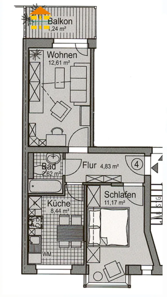 2 room apartment with 41 m² in Chemnitz – Photo 6