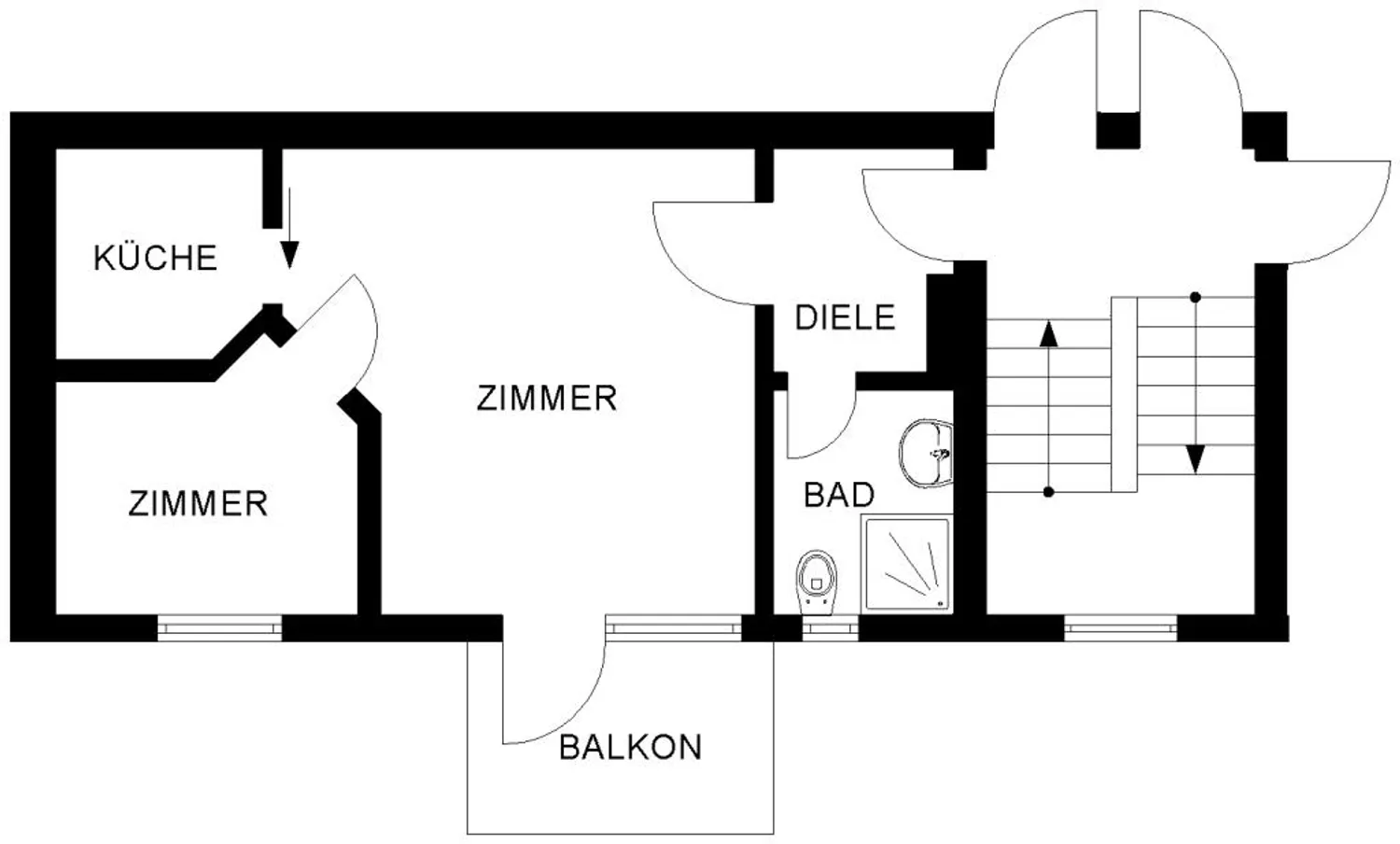 1 Zimmer Wohnung mit 35 m² in Bochum – Bild 2