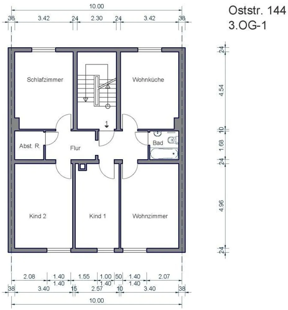 5 Zimmer Wohnung mit 91 m² in Duisburg – Bild 1