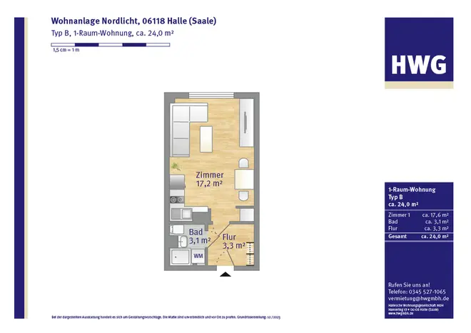 1 Zimmer Wohnung mit 24 m² in Halle (Saale) – Bild 4