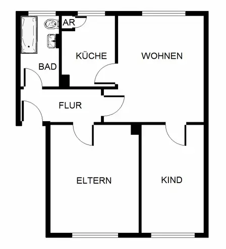 3 Zimmer Wohnung mit 54 m² in Bochum – Bild 2