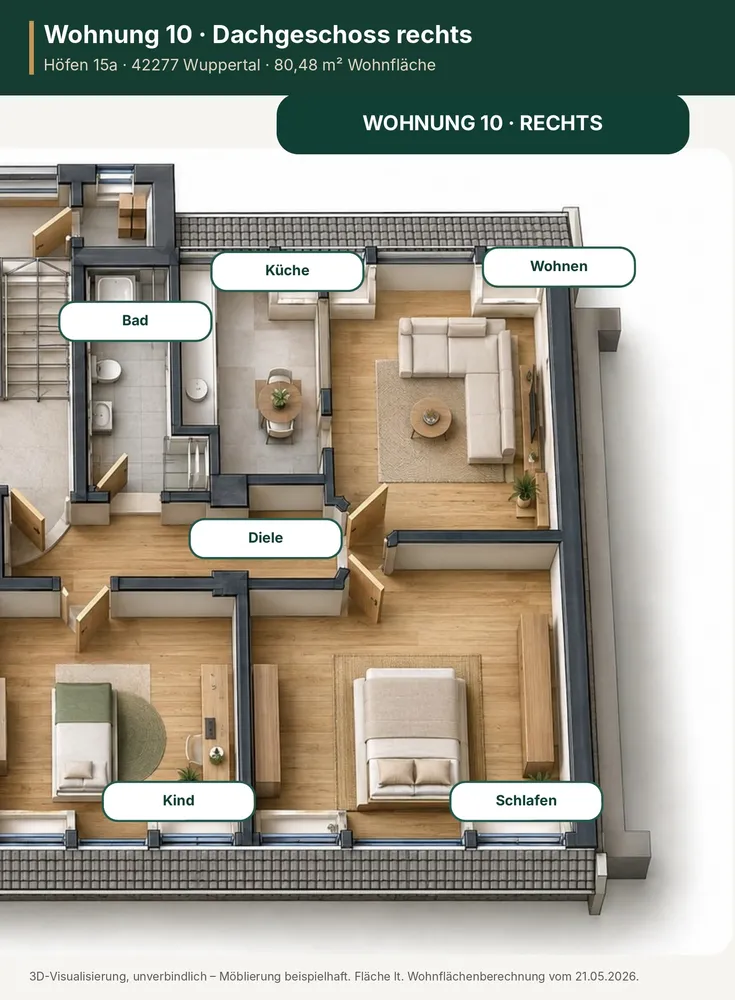 3 Zimmer Wohnung mit 80 m² in Wuppertal – Bild 1