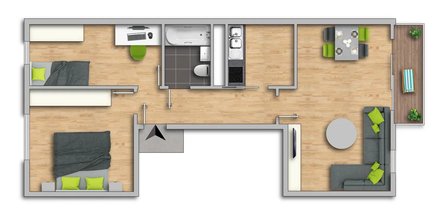 3 room apartment with 61 m² in Eisenach – Photo 2