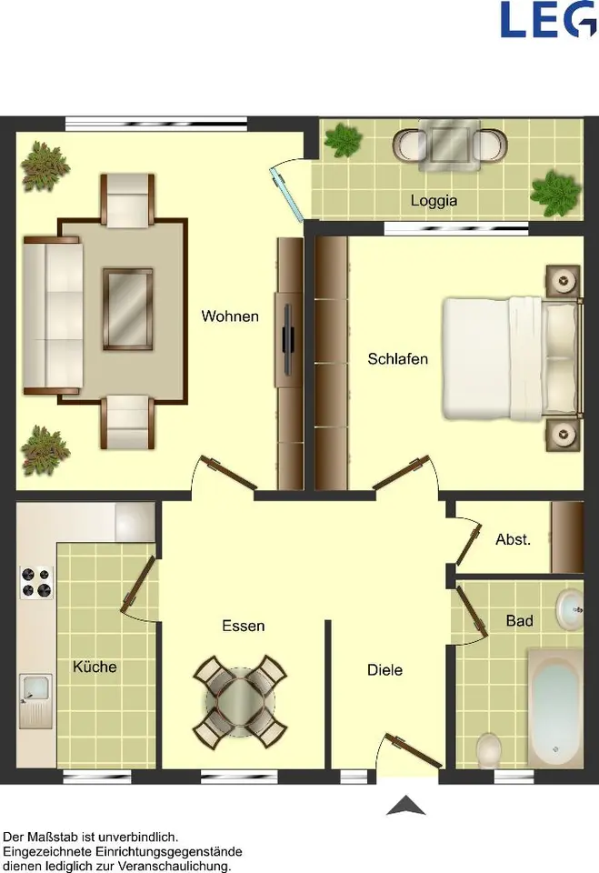 3 Zimmer Wohnung mit 55 m² in Düsseldorf – Bild 3