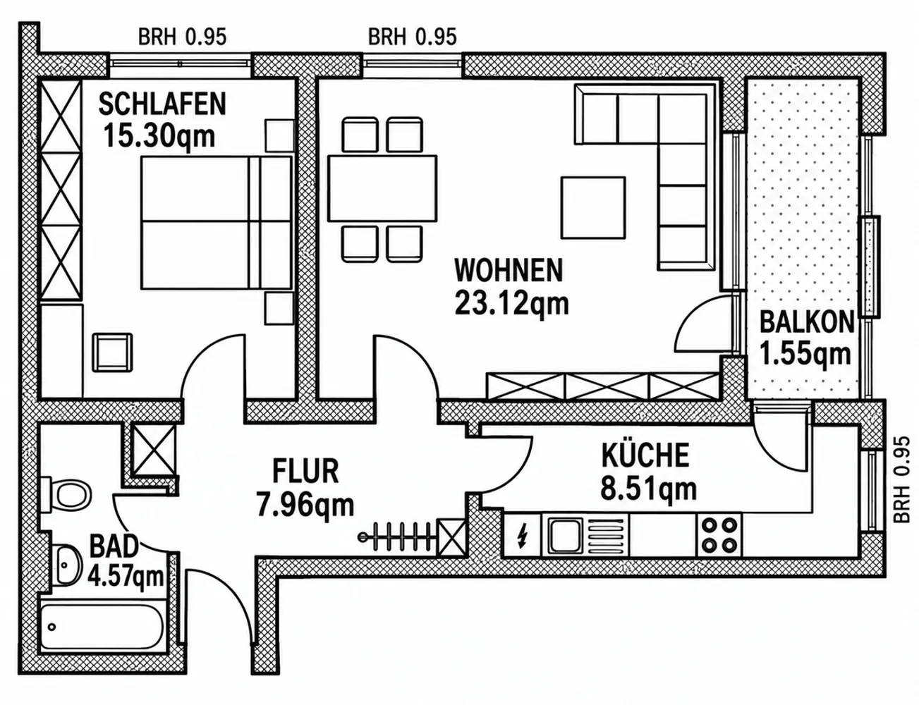 2 room apartment with 63 m² in Darmstadt – Photo 10