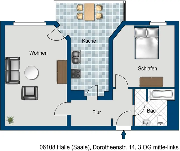 3 Zimmer Wohnung mit 58 m² in Halle (Saale) – Bild 4