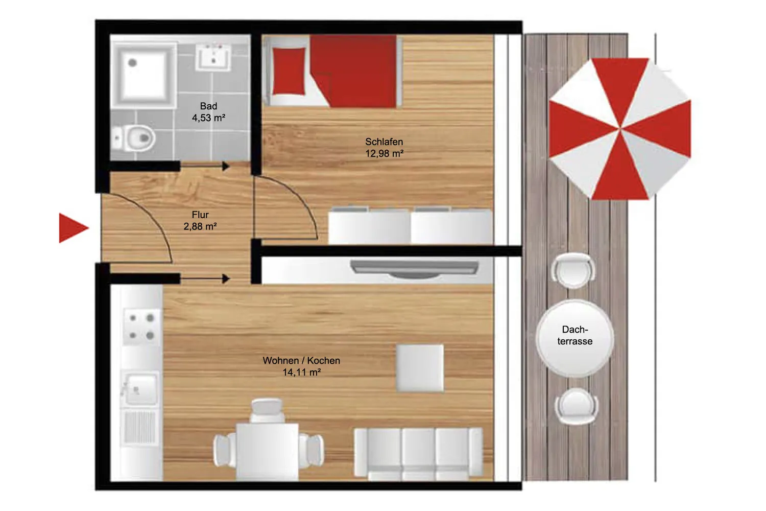 2 Zimmer Wohnung mit 40 m² in Freital – Bild 11
