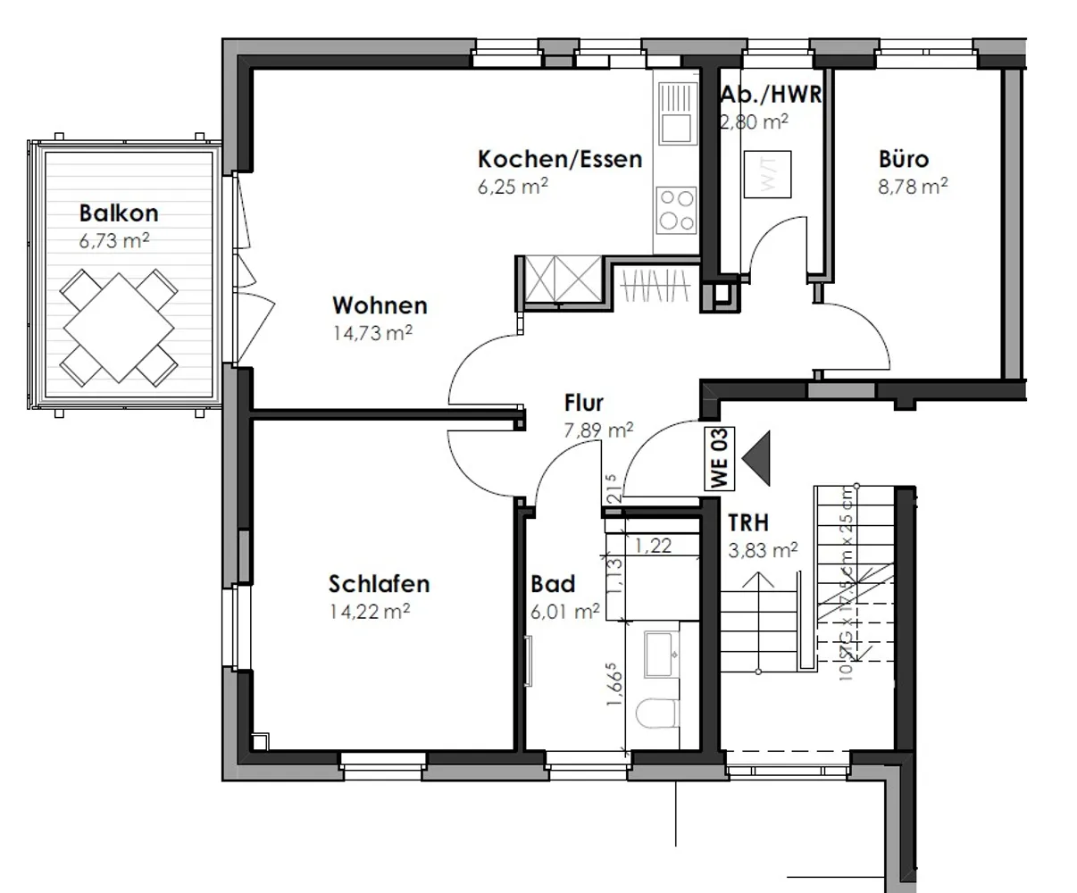 3 Zimmer Wohnung mit 63 m² in Borken – Bild 4