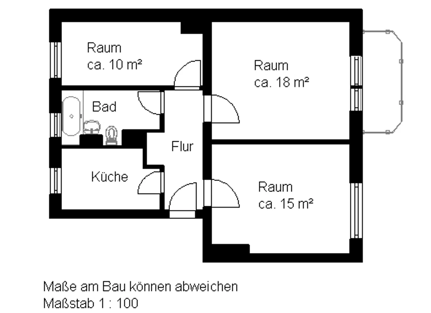 3 Zimmer Wohnung mit 58 m² in Halle (Saale) – Bild 7