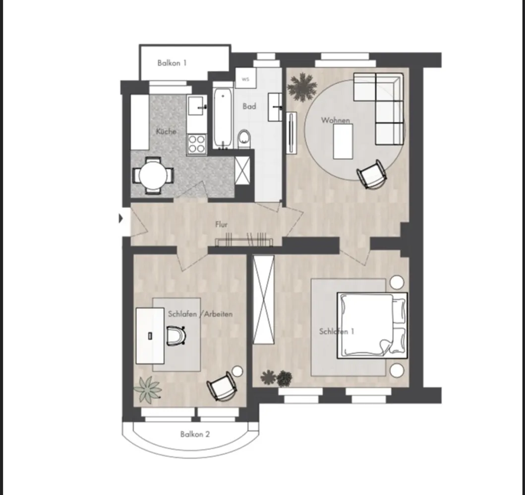 3 Zimmer Wohnung mit 70 m² in Mainz – Bild 1