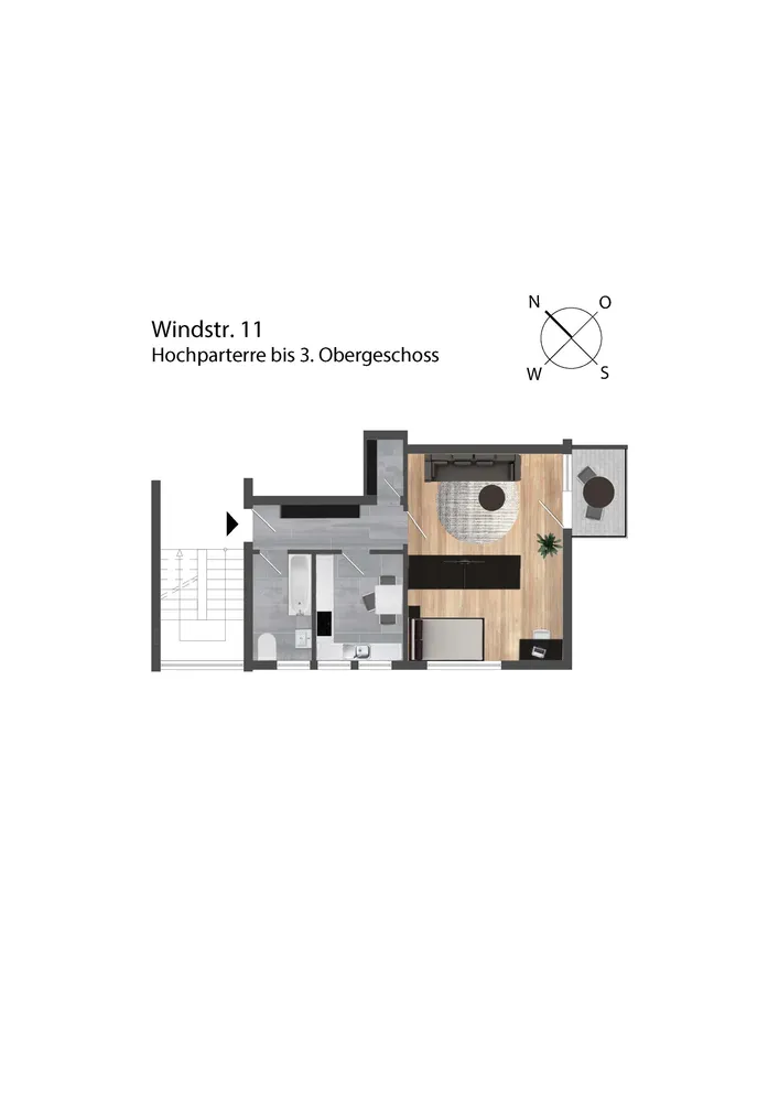 1 room apartment with 42 m² in Wuppertal – Photo 9