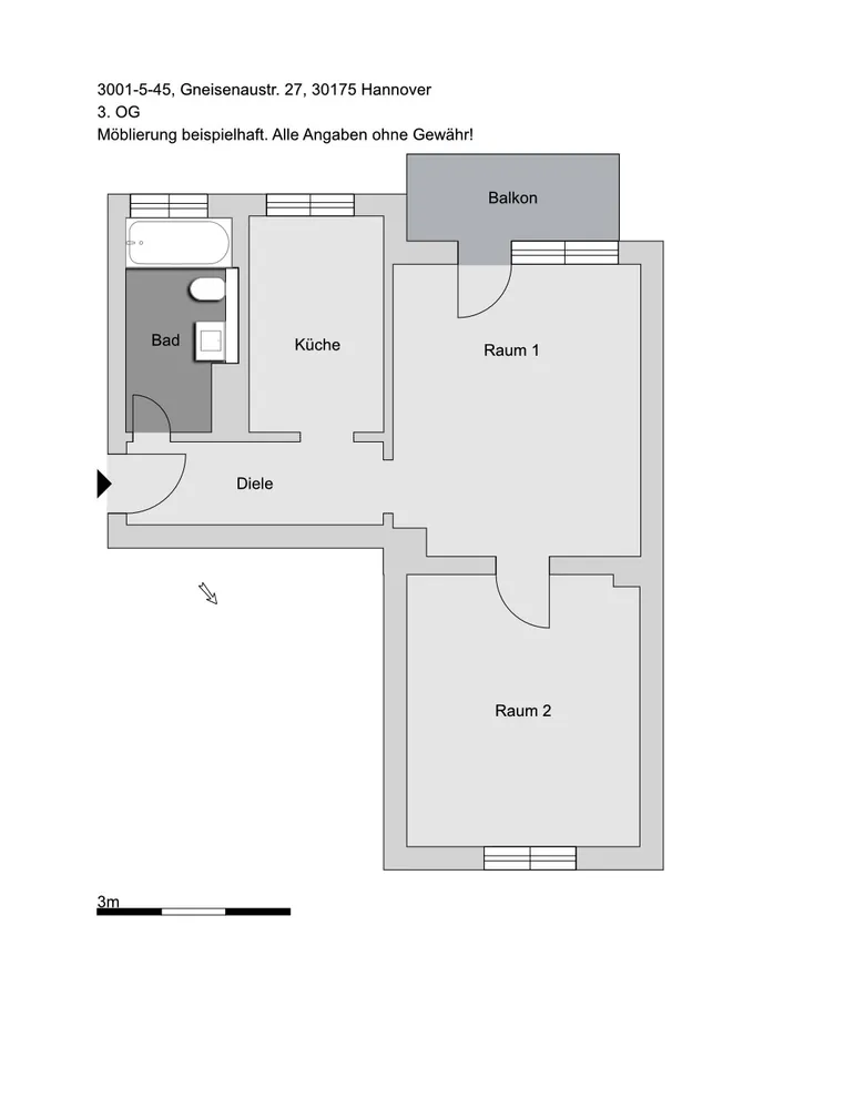 2 room apartment with 51 m² in Hanover – Photo 4
