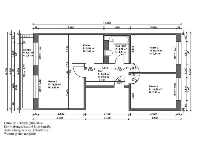 3 Zimmer Wohnung mit 59 m² in Halle (Saale) – Bild 7
